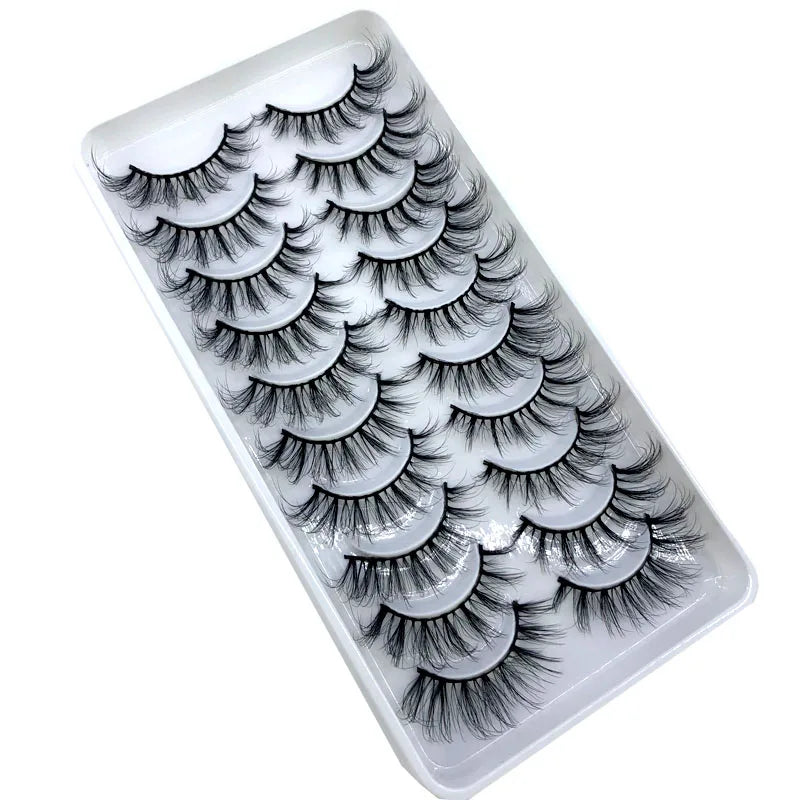 2023 New 10 pairs 3D Mink Eyelashes Natural False Eyelashes Lashes Soft Fake Eyelashes Extension Makeup Tools Wholesale