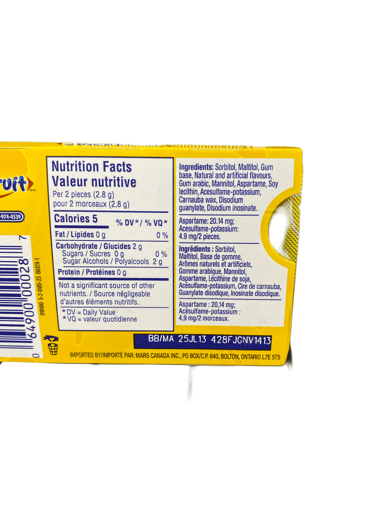 Wrigley's Juicy Fruit The Original 12 Pieces - Canadian Edition