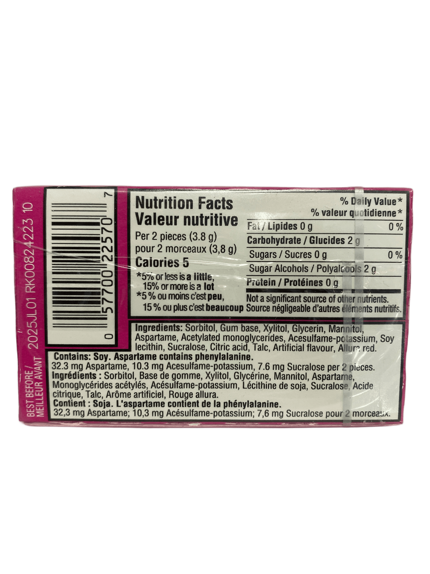 Trident Bubble Gum 14 Pieces - Canadian Edition