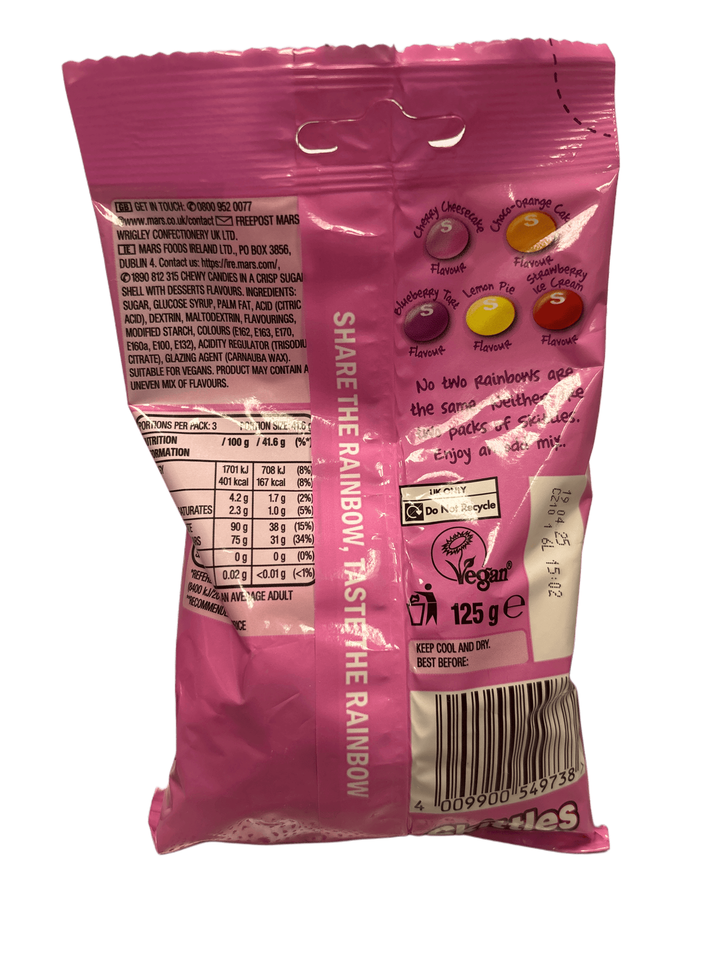 Skittles Desserts Candy Bag 125G - U.K Edition