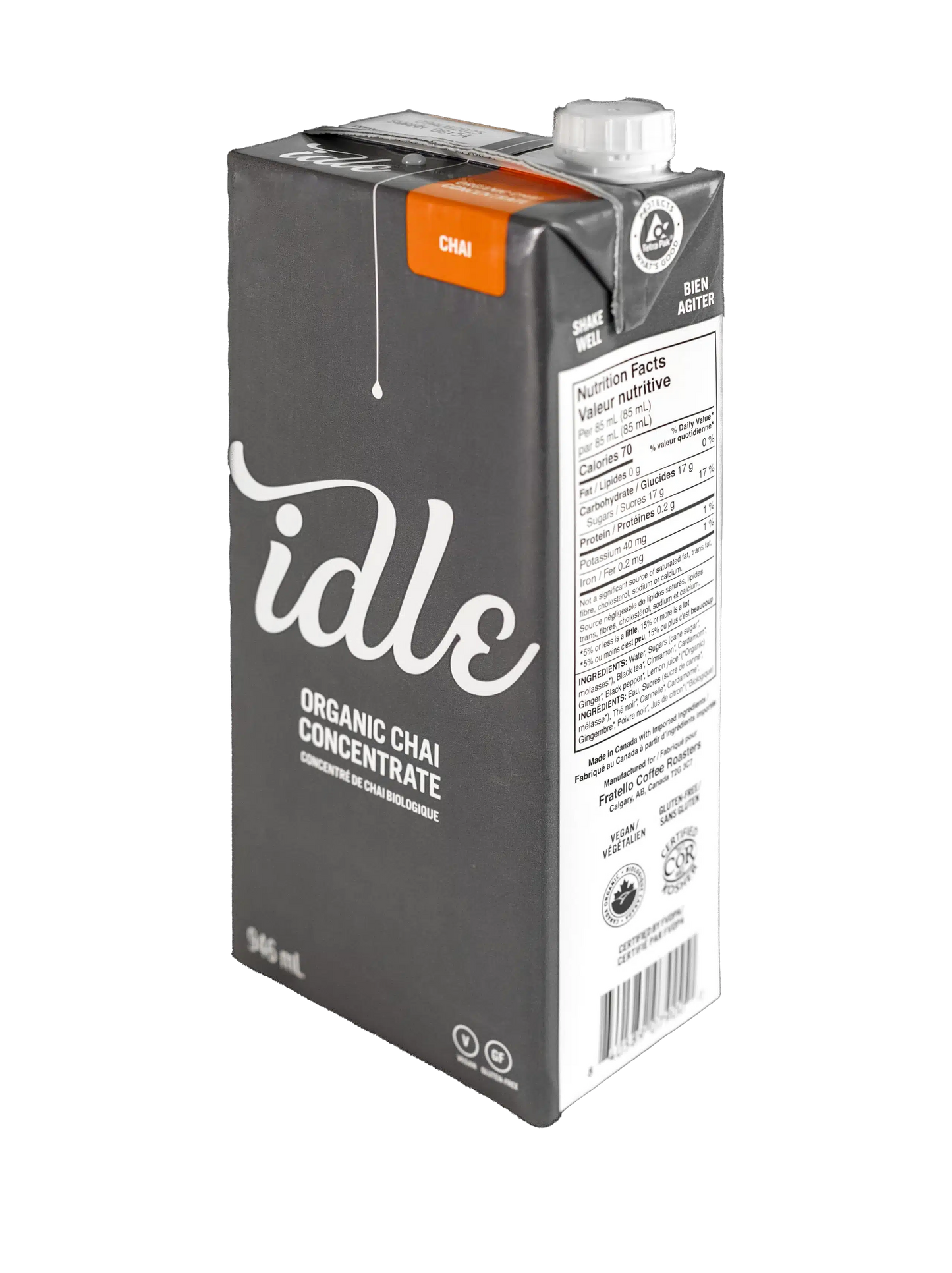 Idle - Chai Concentrate - Organic - Vegan - Gluten-Free - Clean Label - Shelf-Stable Liquid Chai Mix - Made in Canada-0