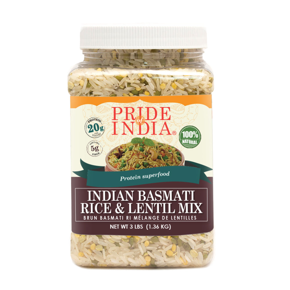 Indian White Basmati Rice & Lentil Kitchari Mix - Protein Superfood Jar-2