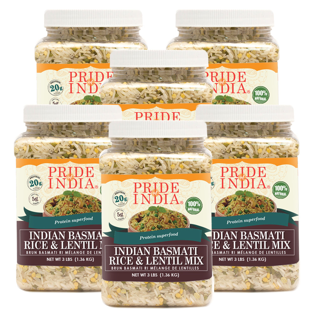 Indian White Basmati Rice & Lentil Kitchari Mix - Protein Superfood Jar-4