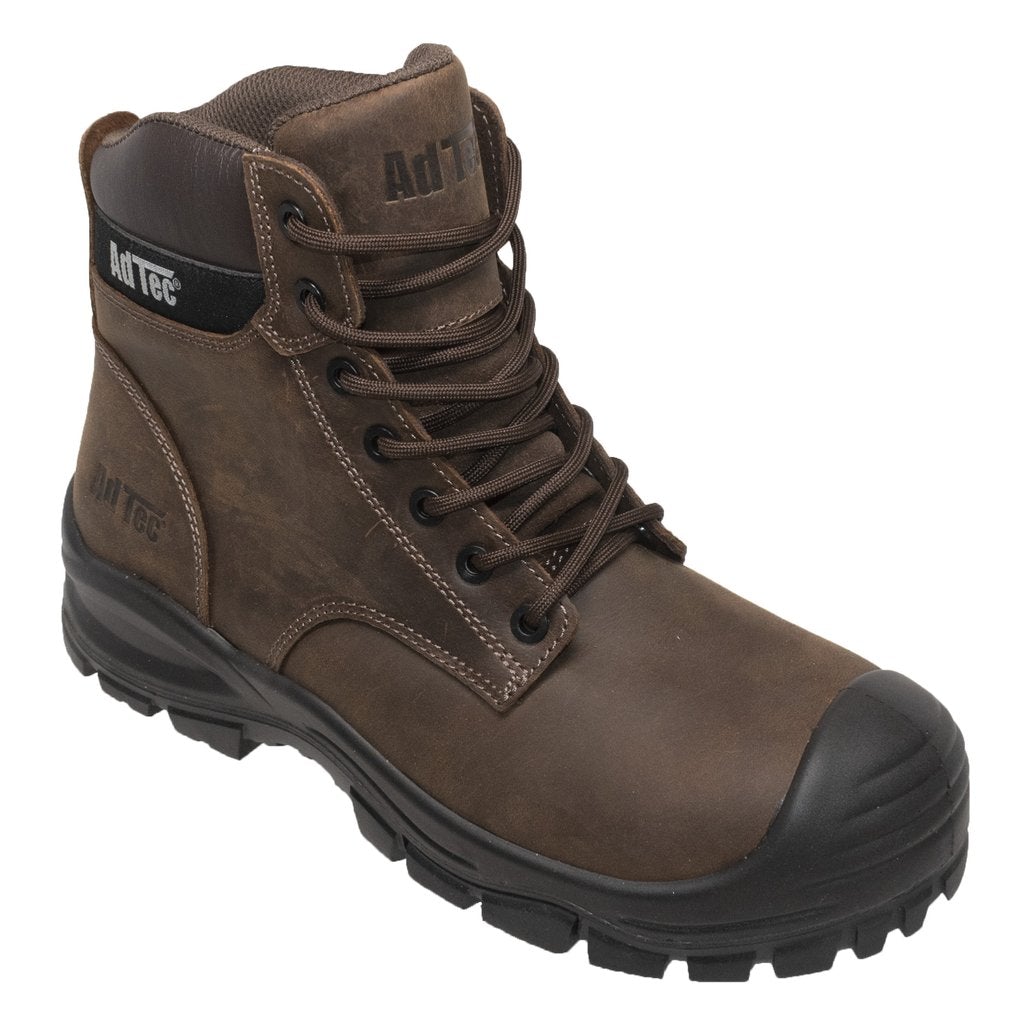 Men's 6" Brown Waterproof Composite Toe Work Leather Boots-1