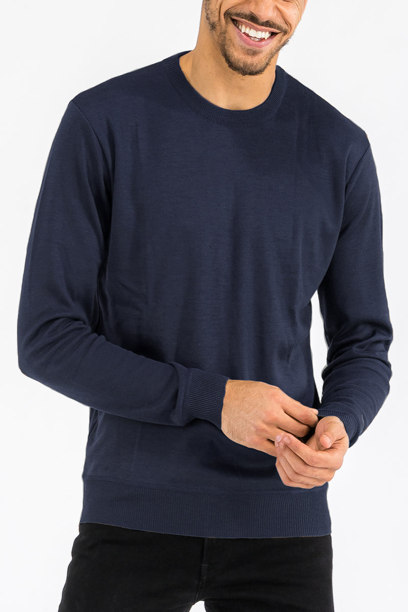 Solid Round Neck Sweater-9