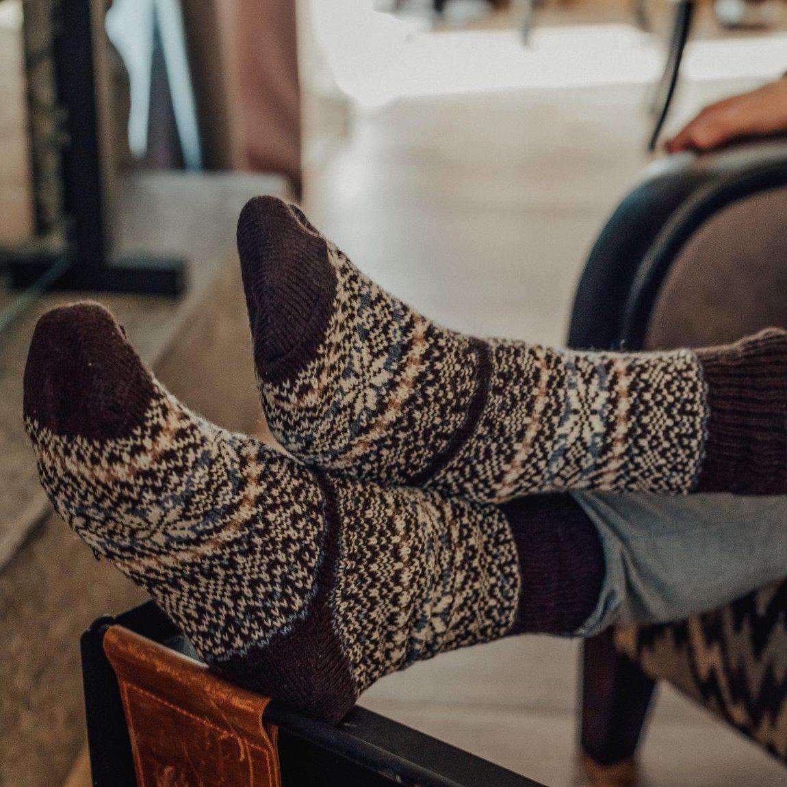 Nordic Socks Merino Wool in PERFORM™ (Sigrid - Chocolate) - Unisex-1