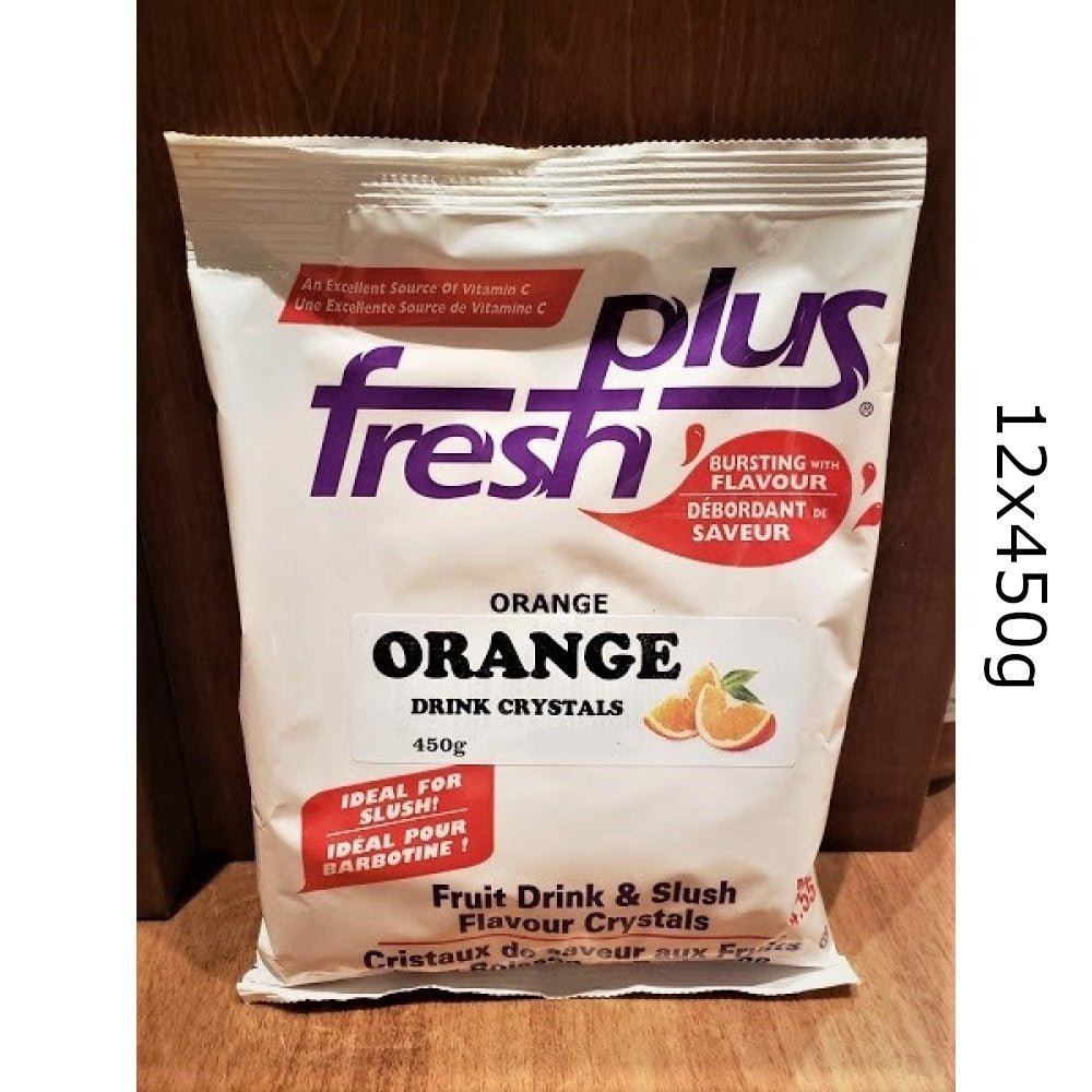 Fresh Plus Orange Drink Crystals - Drink and Slush Mix - Lynch - Case ( 12 x 450 grams)-0