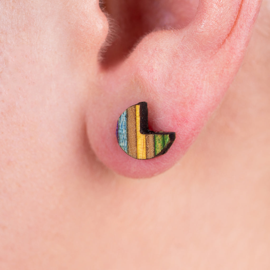Pac Recycled Skateboard Stud Earrings-1