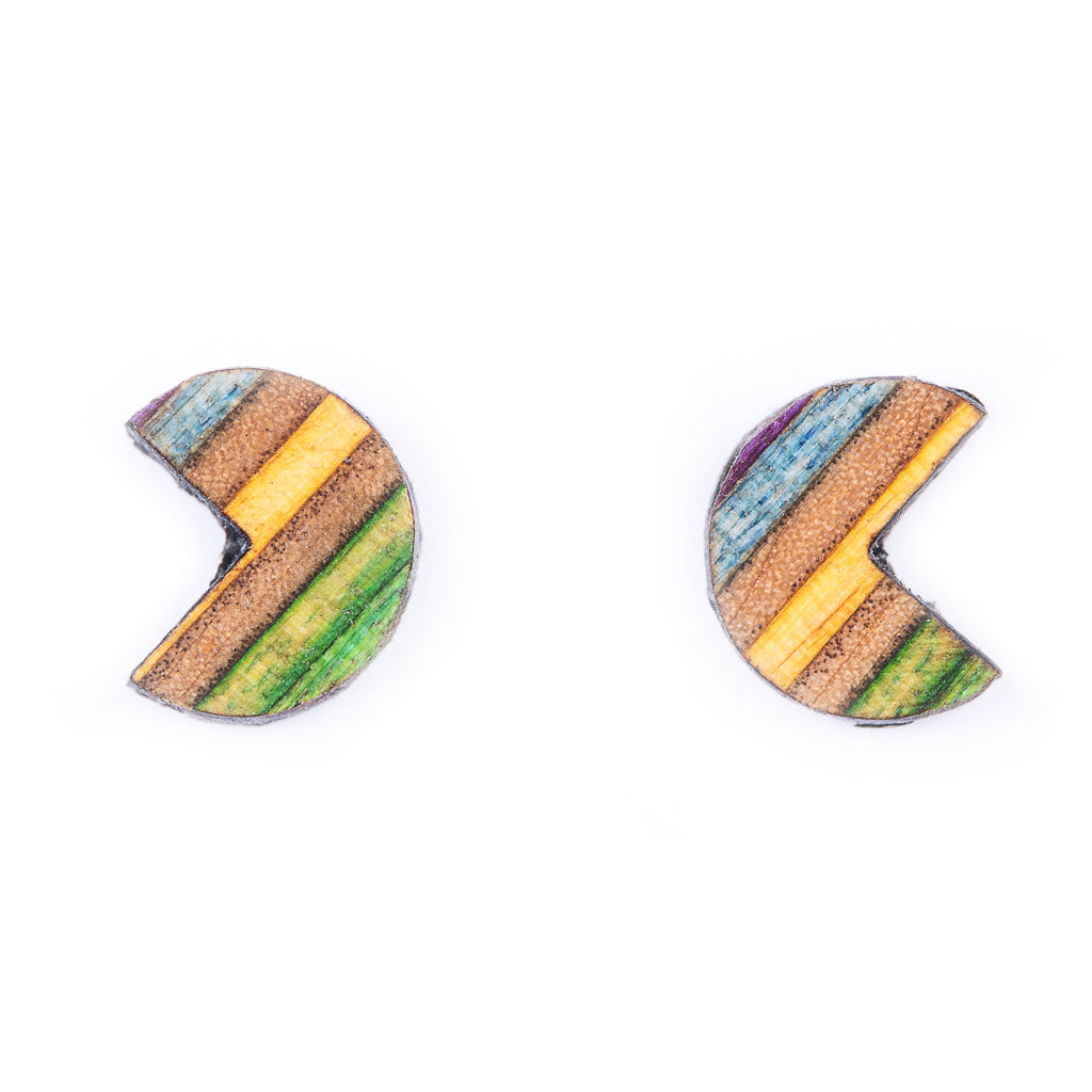 Pac Recycled Skateboard Stud Earrings-0