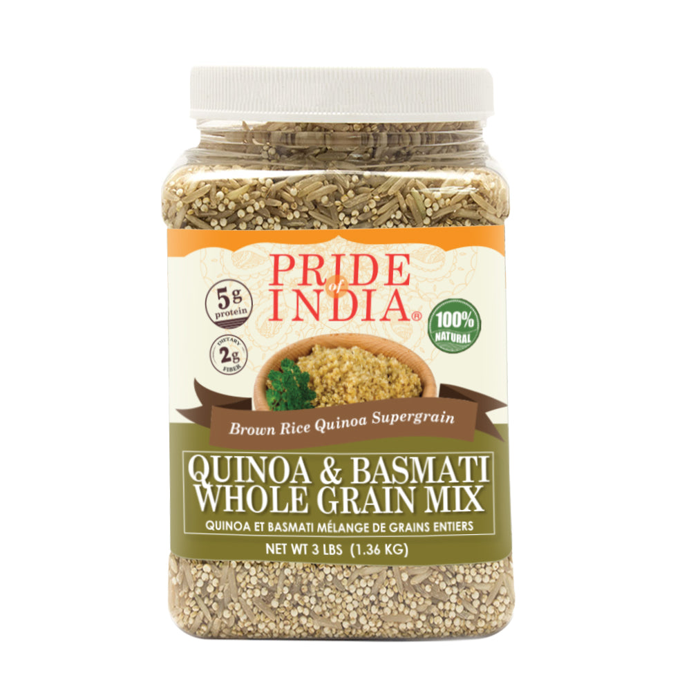 Quinoa & Brown Basmati Whole Grain Mix - Protein Rich Super Grain Jar-2