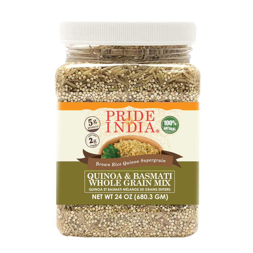 Quinoa & Brown Basmati Whole Grain Mix - Protein Rich Super Grain Jar-0