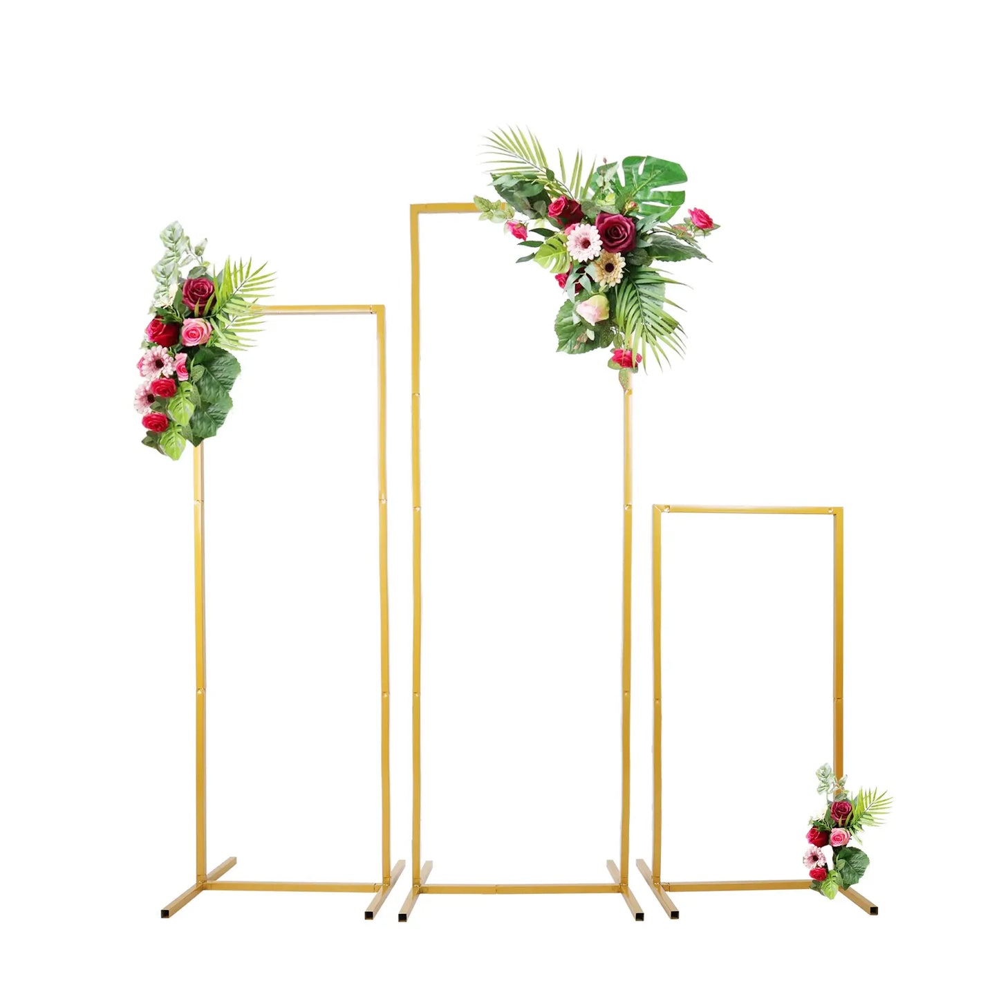 Wedding Arch Backdrop Stand Square Metal Rectangular Frame for Ceremony Party Birthday Bridal Baby Shower Anniversary Decoration