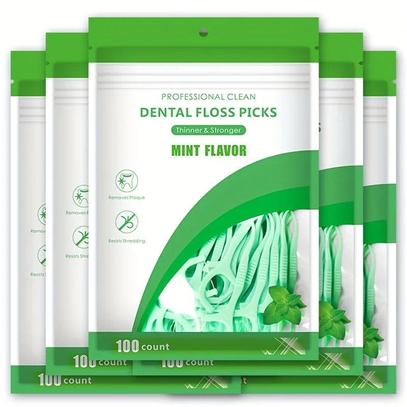 100/200/300/500pcs New Professional Clean Flossepick ultra-fine mint flavored toothpicks, safe high-end toothpick sticks