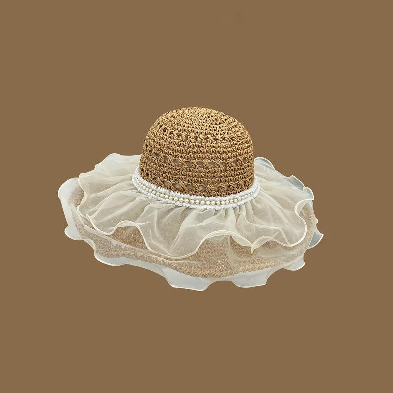 Korean Handmade Straw Hat For Women, Japanese Small fresh Sunshade Hat For Spring And Summer Outings, Sunscreen Hat
