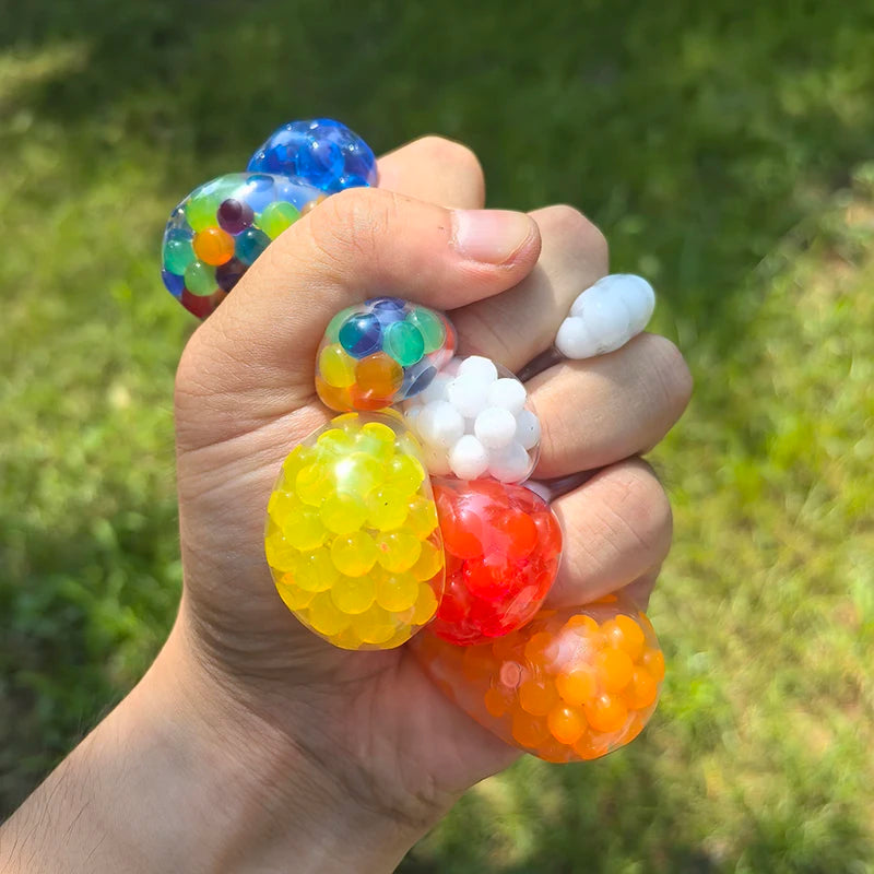 5/10/20pcs 3.5cm Squeeze Ball Soft Rubber Grape Ball Stress Relief Sensory Toy Kids Birthday Party Favors Pinata Filler Gifts