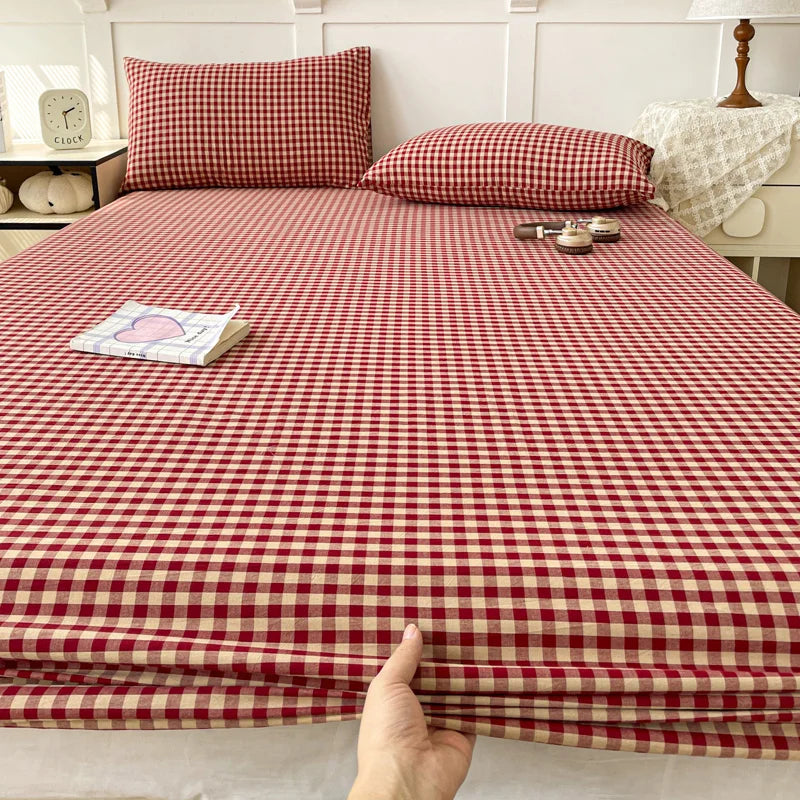Pure Cotton Fitted Sheet Adults Kids Room Bedsheets Single/Twin/Queen/King Size Bed Cover простынь Soft Mattress Protector