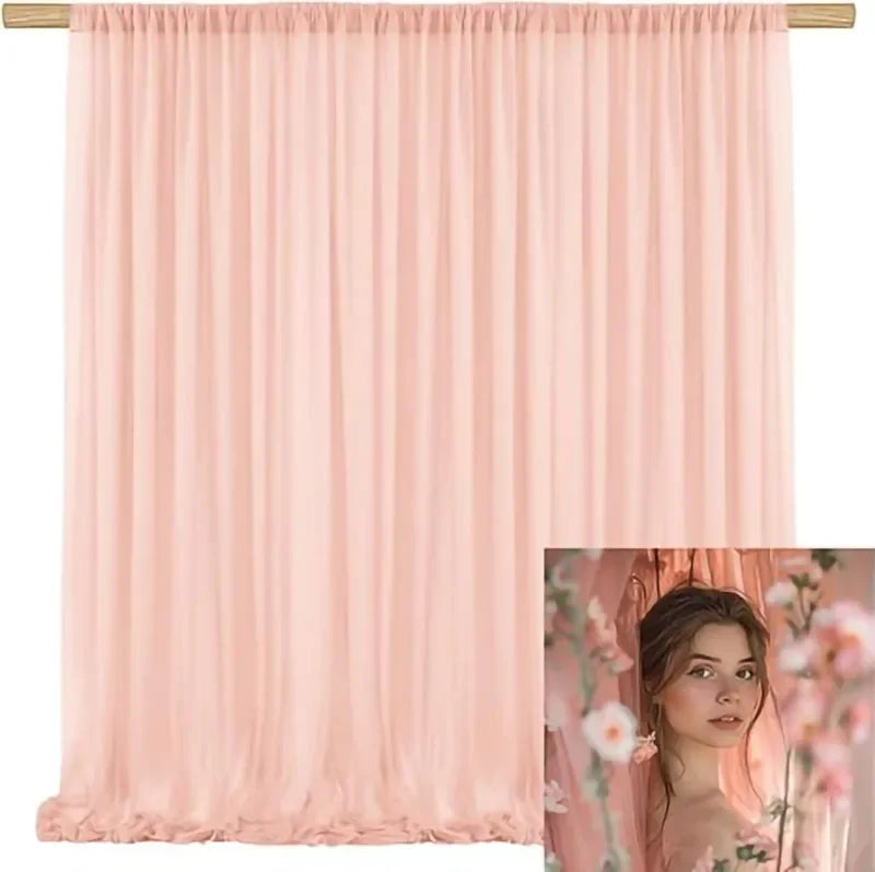 Chiffon Curtain Wedding Party Backdrop Baby Shower Drape Hotel Banquet Wrinkle Free Photo Background Wedding Curtain Decoration