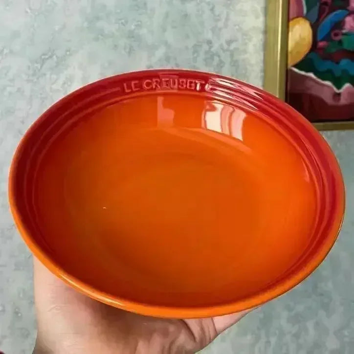7 inches Ceramic Soup Bowl Dinner Plate Dessert Salad Food Dish Kitchen Serving Tray French Gradient Colorful Deep Tableware