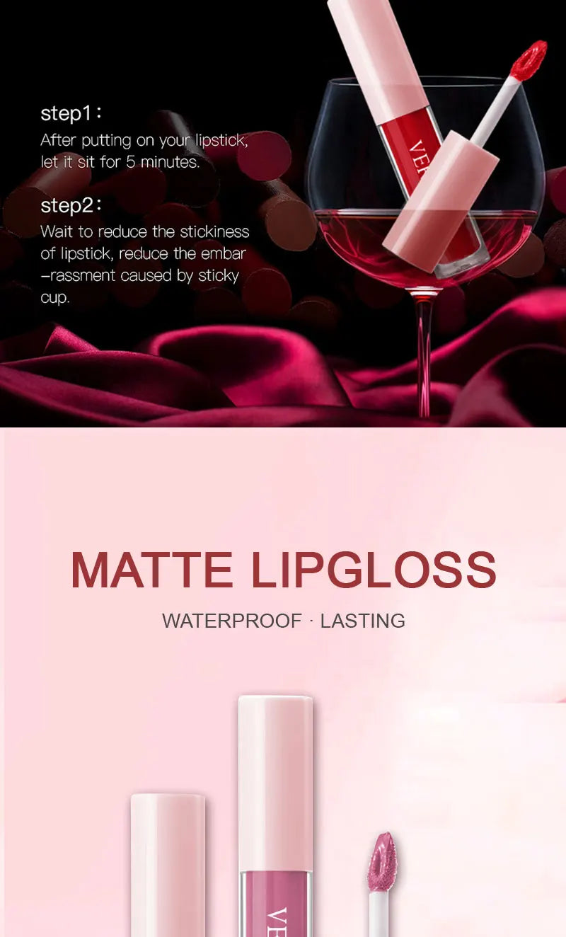 12 Colors Matte Liquid Lipstick 2.3ml Mini Size Vegan&Cruelty-Free Long Lasting Non-Drying Nude to Bold Shades Fade Proof Makup