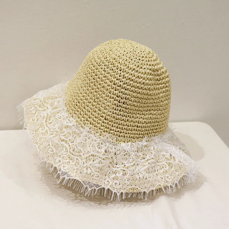 Korean Handmade Straw Hat For Women, Japanese Small fresh Sunshade Hat For Spring And Summer Outings, Sunscreen Hat