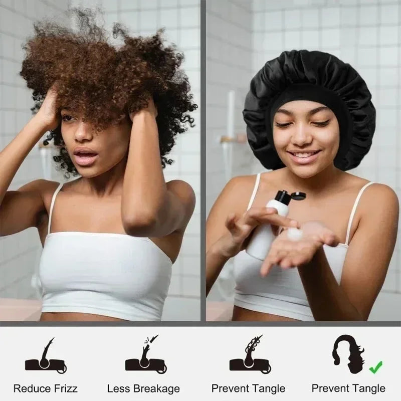 No Heat Hair Curler And Satin Sleeping Cap Set Heatless Hair Curling Headband Hair Claw Clip Hairs Rings Soft Sleeping Hat Salon