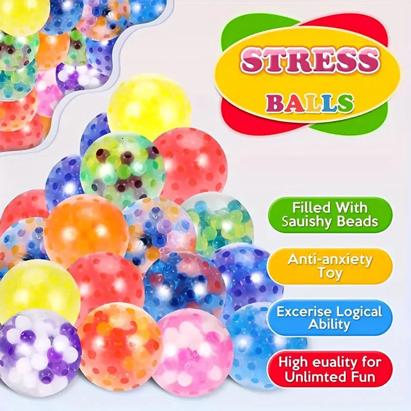 5/10/20pcs 3.5cm Squeeze Ball Soft Rubber Grape Ball Stress Relief Sensory Toy Kids Party Favors Pinata Filler Christmas Gift