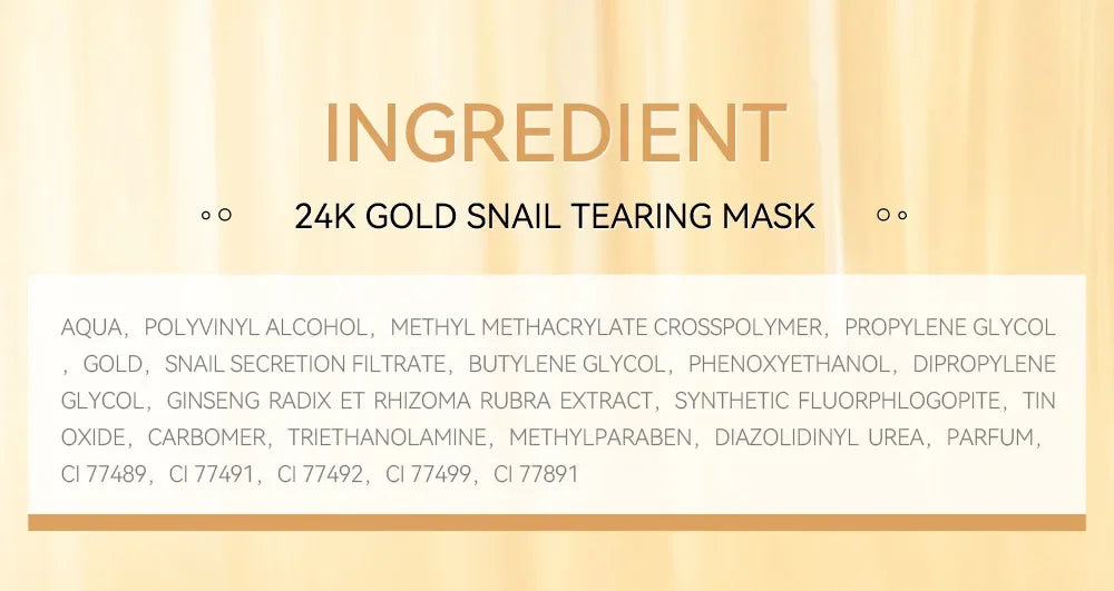 LAIKOU 24K Gold SNAIL TEARING Mask Deep Cleansing Remove Blackhead Face Care 50g