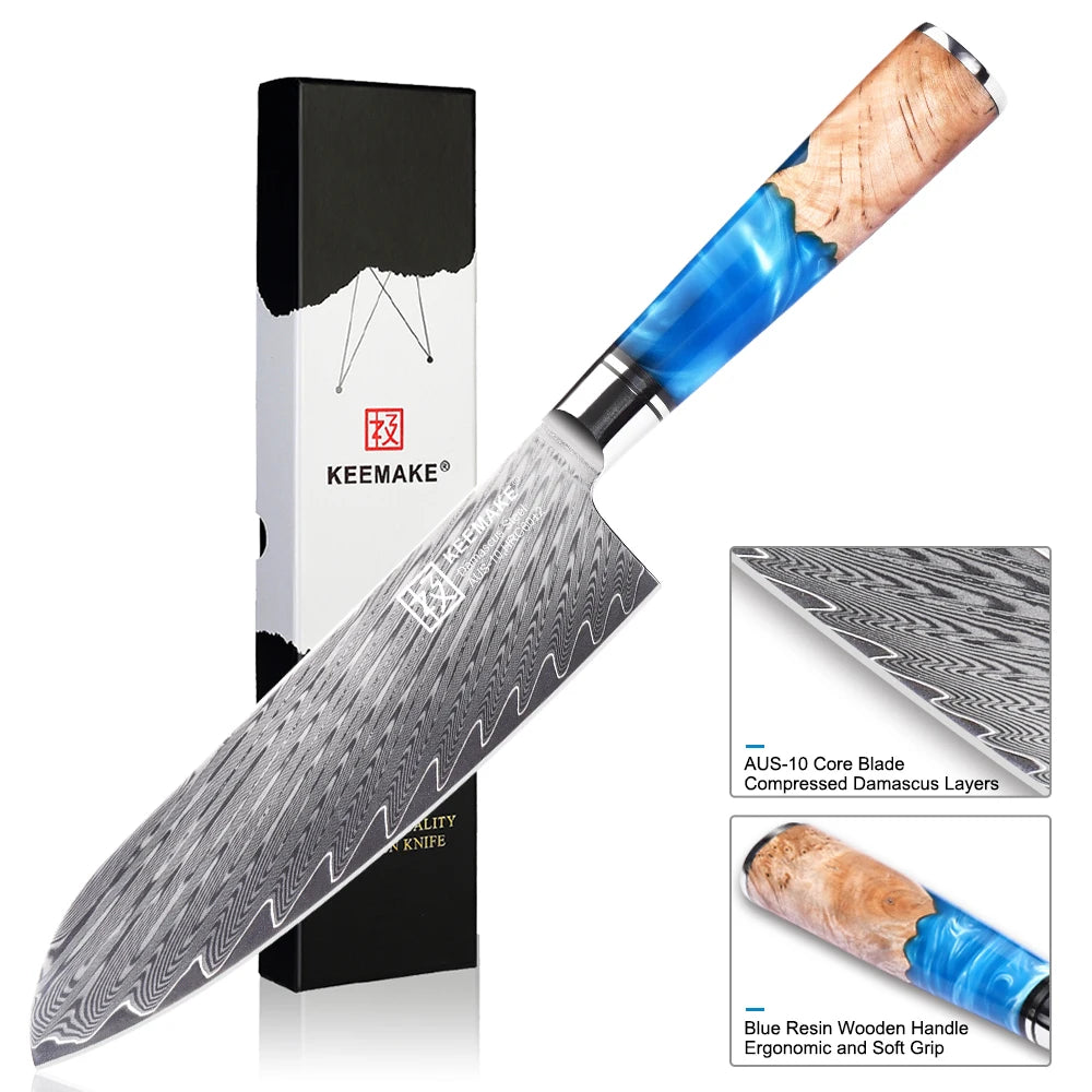Professional 18cm Santoku Knife Extra Sharp Damascus Steel Kitchen Knife Japanese Chef's Cutting Knives Cooking Tools