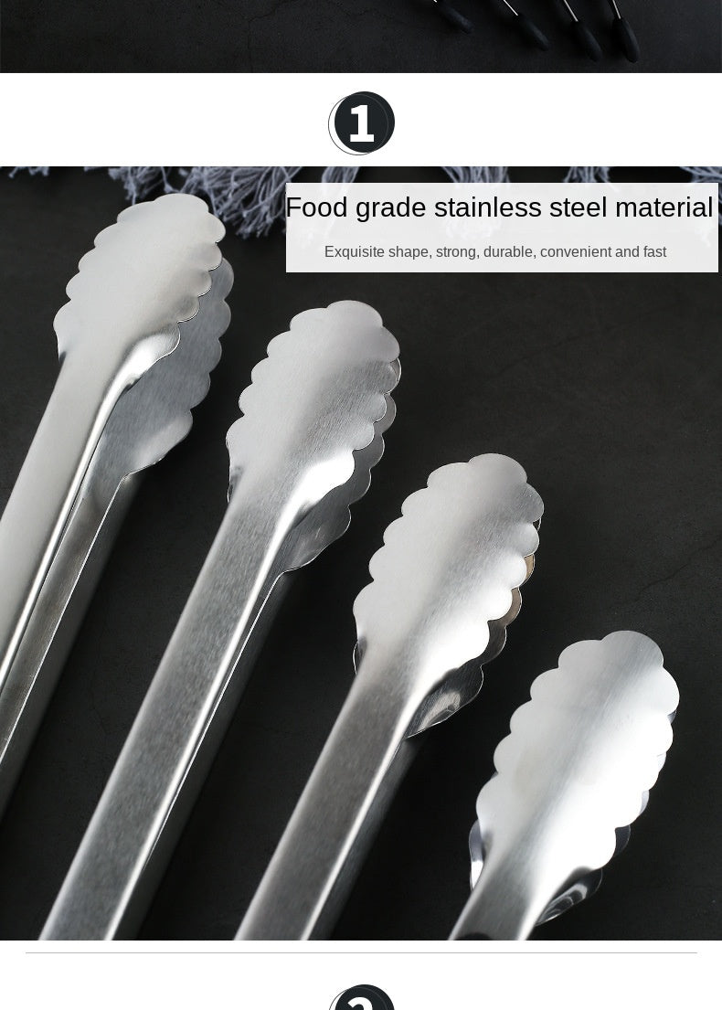 9/12/14/16 Inch Bbq Tongs Non-Slip Handle Stainless Steel