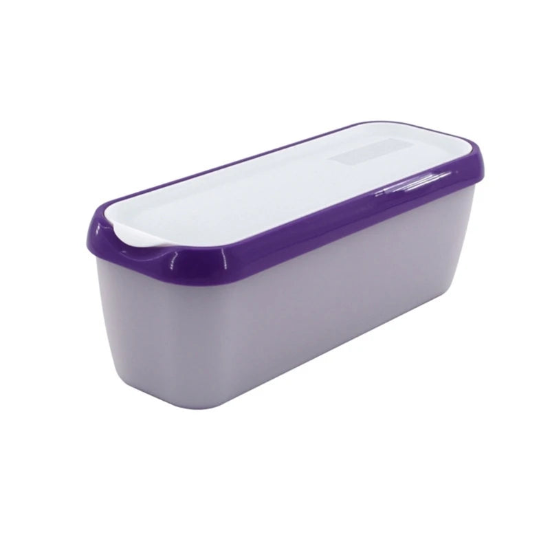 Ice Cream Storage Tub Rectangular Reusable Ice Cream Box Container Mold with Lid Kitchen Refrigerator Storage Home Ice Cream Tub