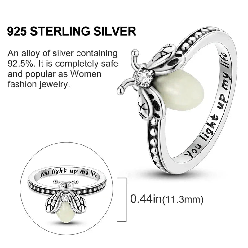 Luminous Firefly Sterling Silver Ring
