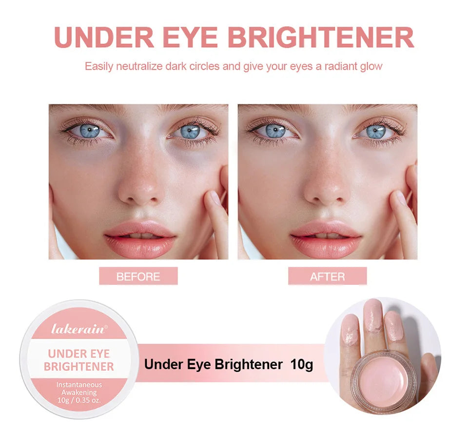 Under Eye Brightener with Hyaluronic Acid&Shea Butter Hide&Brighten Dark Circles Eye Brightener Nourishes Eye Skin, Cruelty-Free