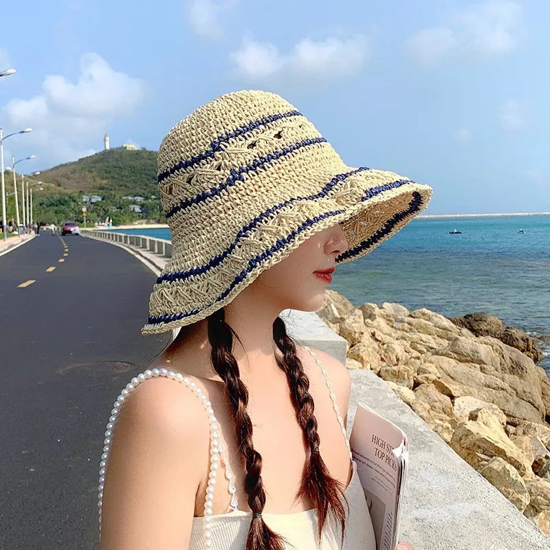 Korean Handmade Straw Hat For Women, Japanese Small fresh Sunshade Hat For Spring And Summer Outings, Sunscreen Hat