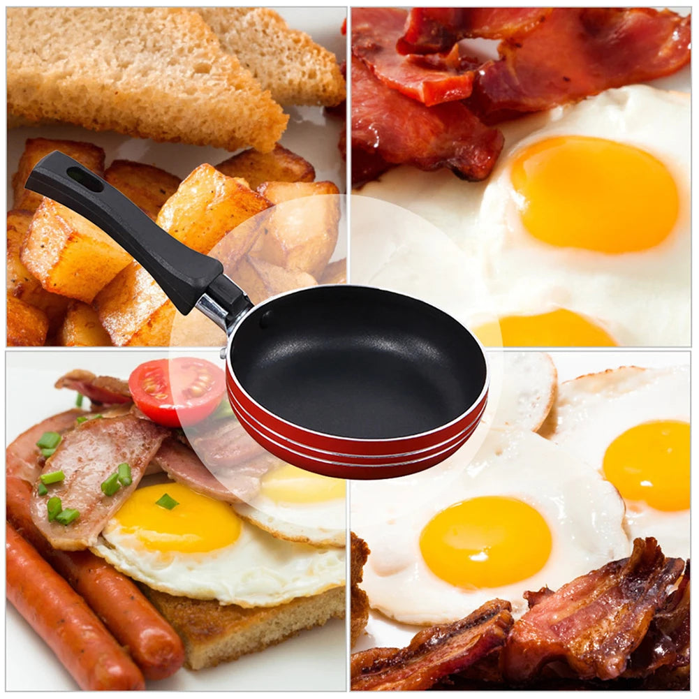 1 Pcs Frying Pan 18CM Frying Pan Non-Stick Steel Frypan Pot Saucepan Random Color For Cookware Kitchen Dining Bar