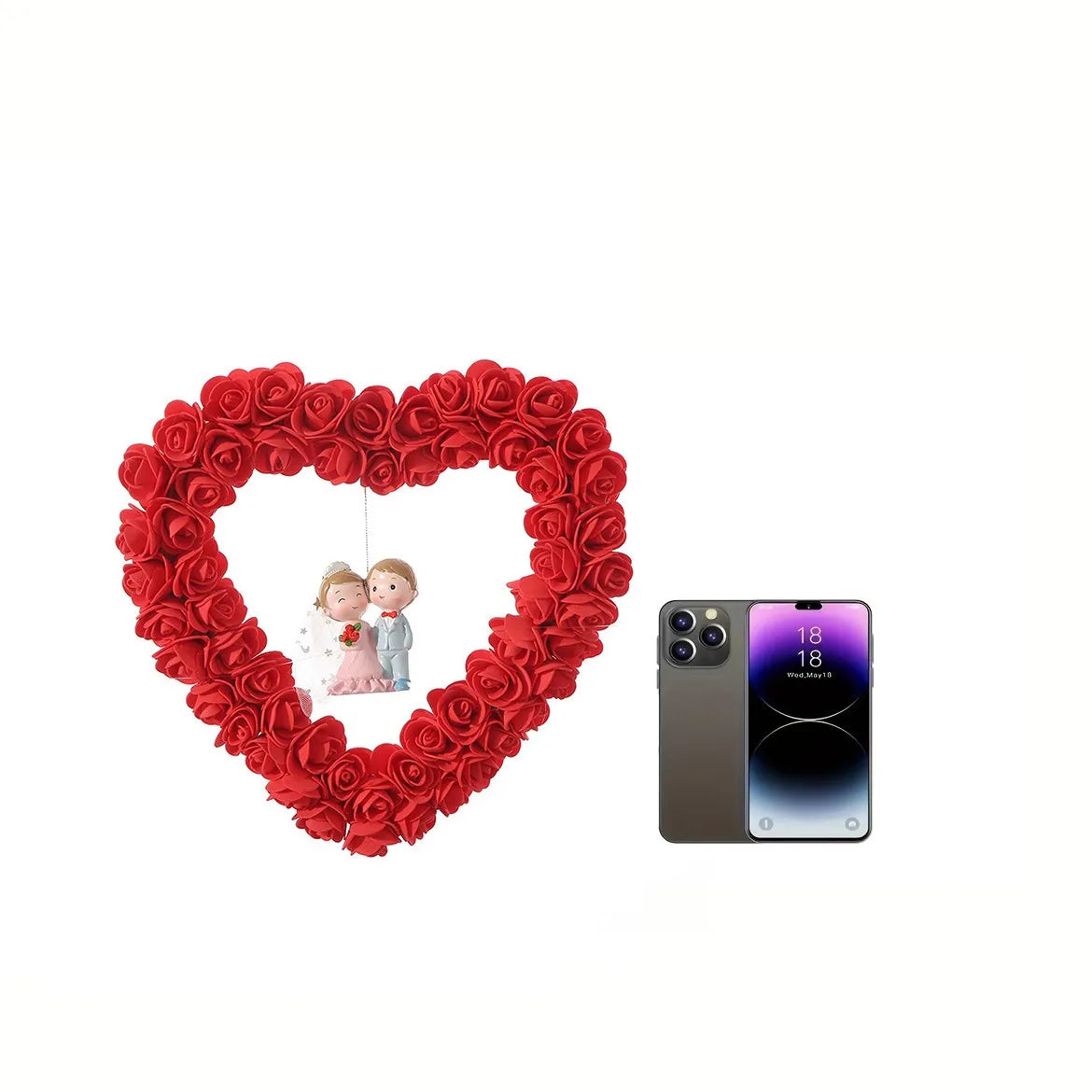 Wedding Decoration 2025 Love Wreath Decoration Wedding Proposal Party Simulation Rose Embroidered Ball Wreath Scene Decoration