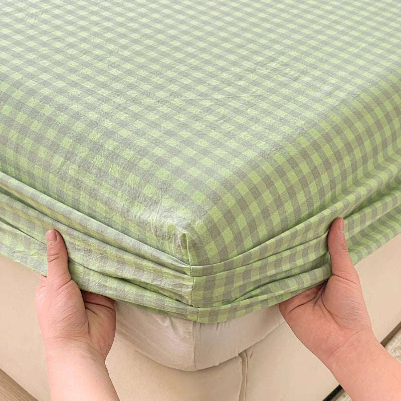 Pure Cotton Fitted Sheet Adults Kids Room Bedsheets Single/Twin/Queen/King Size Bed Cover простынь Soft Mattress Protector
