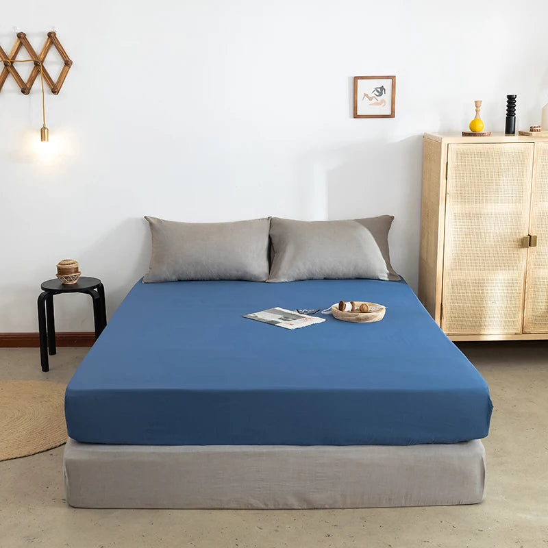 Brushed Fitted Sheet with Elastic Bands Non Slip Adjustable Mattress Covers Bed Cap /Bed Spread /Bedsheet Single Queen King Size