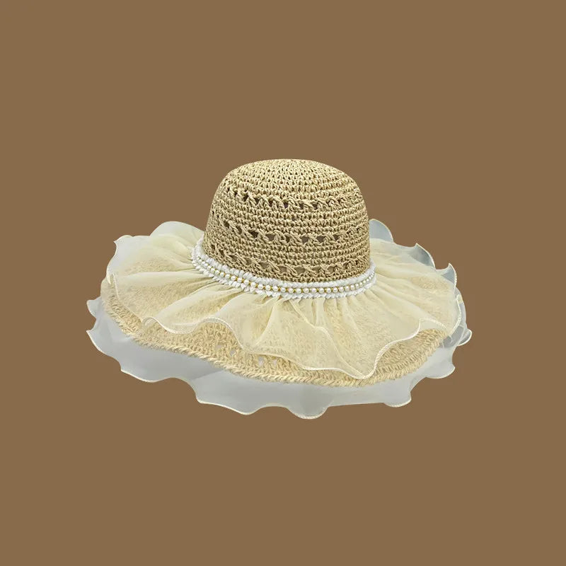 Korean Handmade Straw Hat For Women, Japanese Small fresh Sunshade Hat For Spring And Summer Outings, Sunscreen Hat