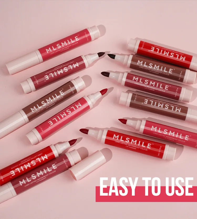 Nude Brown Matte Lipstick Marker Pen Solid Lip Gloss Waterproof Long Lasting Lipstick Pencil Lip Liner Pen Lips Makeup Cosmetics