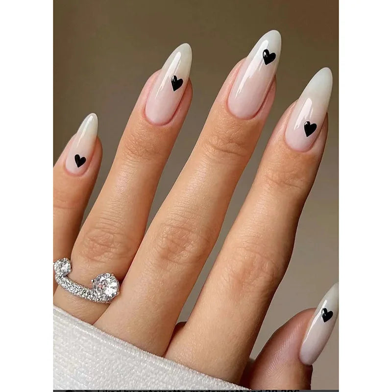 Glamorous Black Almond Stiletto Nails-45