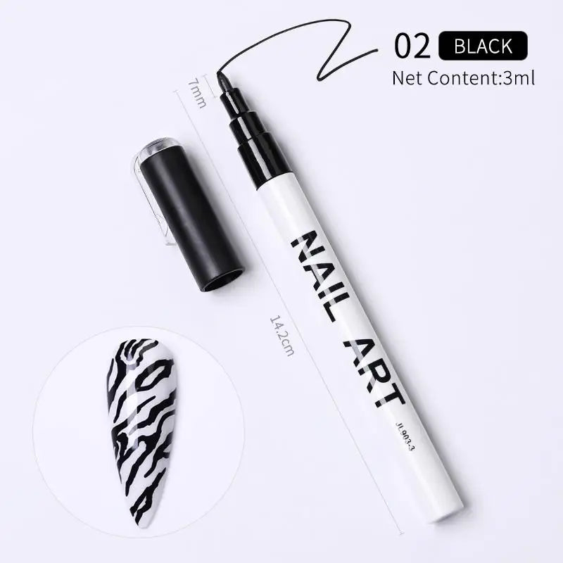 1Pc Nail Art Drawing Graffiti Pen Waterproof Painting Liner Brush DIY 3D Abstract Lines Fine Details Flower Nail Manicure Tools
