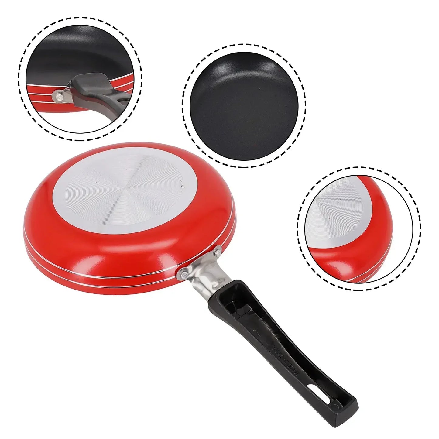 1 Pcs Frying Pan 18CM Frying Pan Non-Stick Steel Frypan Pot Saucepan Random Color For Cookware Kitchen Dining Bar