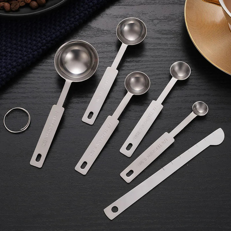 8/10/11Pcs Stainless Steel Measuring Cups and Spoons Coffee Powder Spoon Tablespoons Kitchen Baking Accessories Pastry Tools