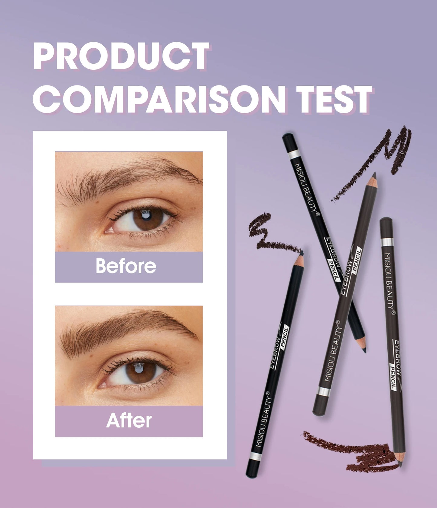 2 Colors Long Lasting Eyebrow PencilWaterproof and SweatproofNot easily smudgedWild EyebrowWooden Hard Core Eyebrow Pencil