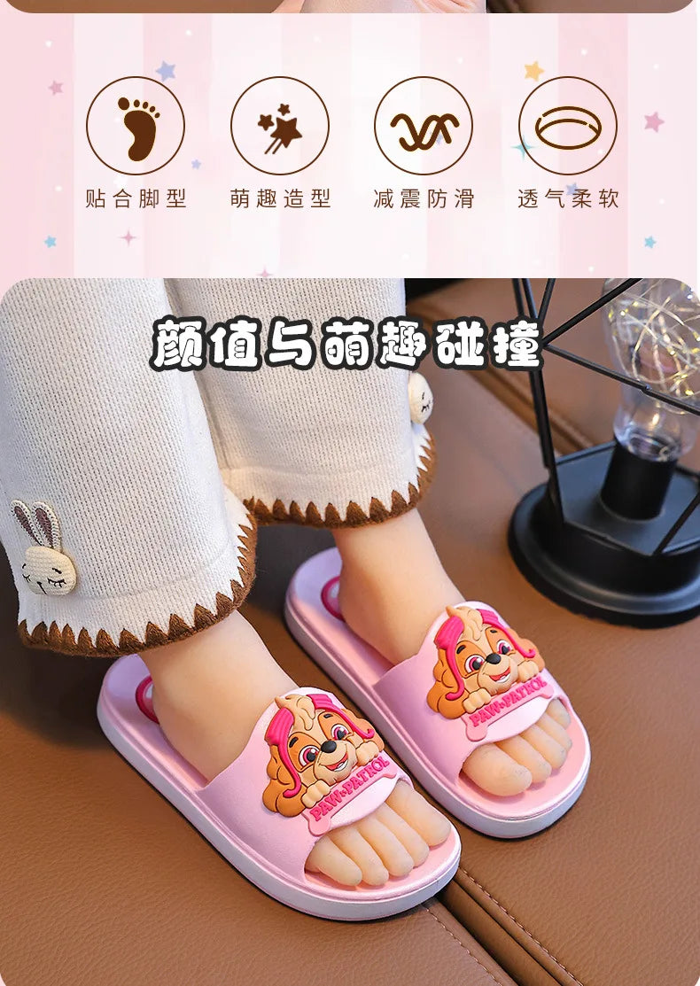 Authentic PAW PATROL Children's Slippers Boys Girls Summer Non-slip Beach Shoes Indoor Bathroom Slippers