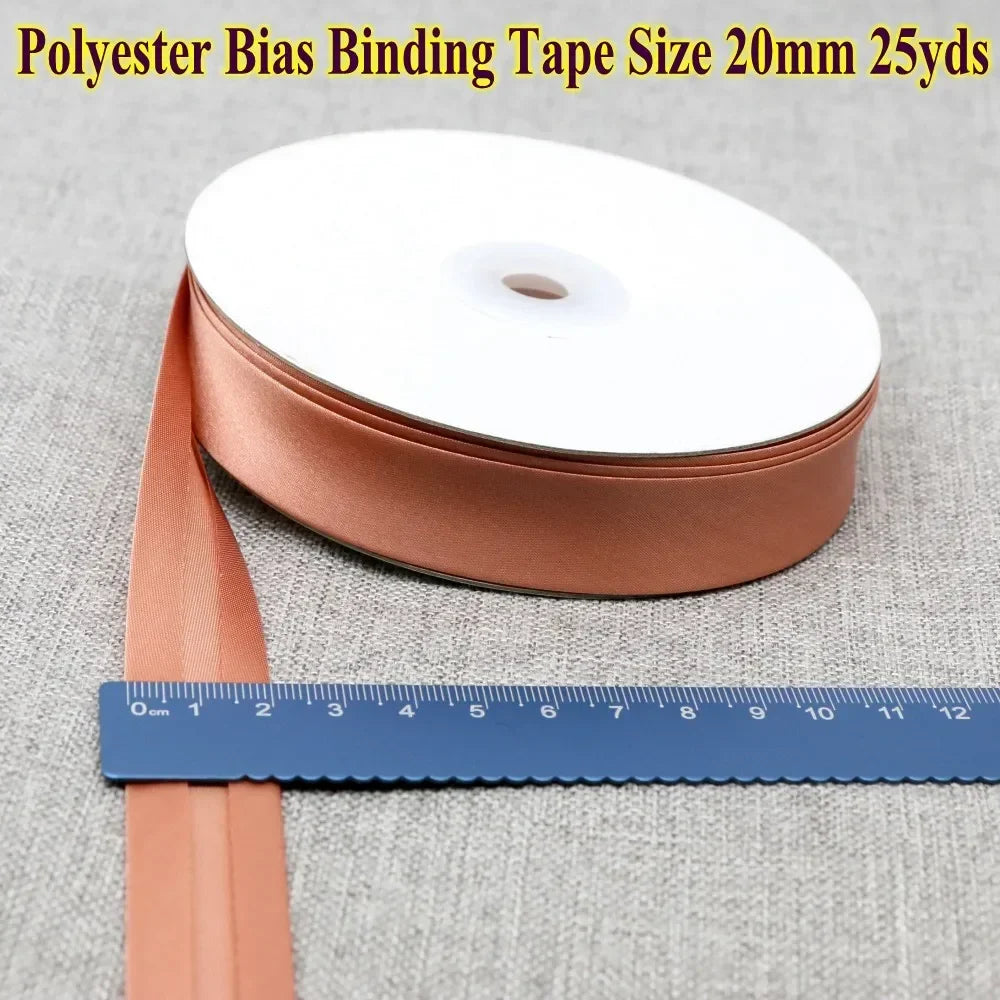 Polyester Satin Bias Binding Tape,bias Binding Size:20mm,3/4" *25yds,fold Tape for DIY Sewing Garment Accessories
