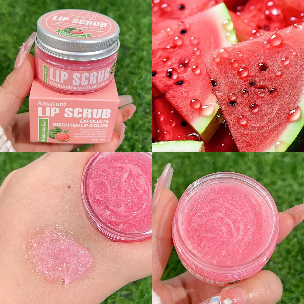 Dual Effect Lips Scrub Mask Fruit Flavor Lip Scrub Moisturizing Nourishing Exfoliating Dead Skin Makeup Reduce Lips Fine Lines