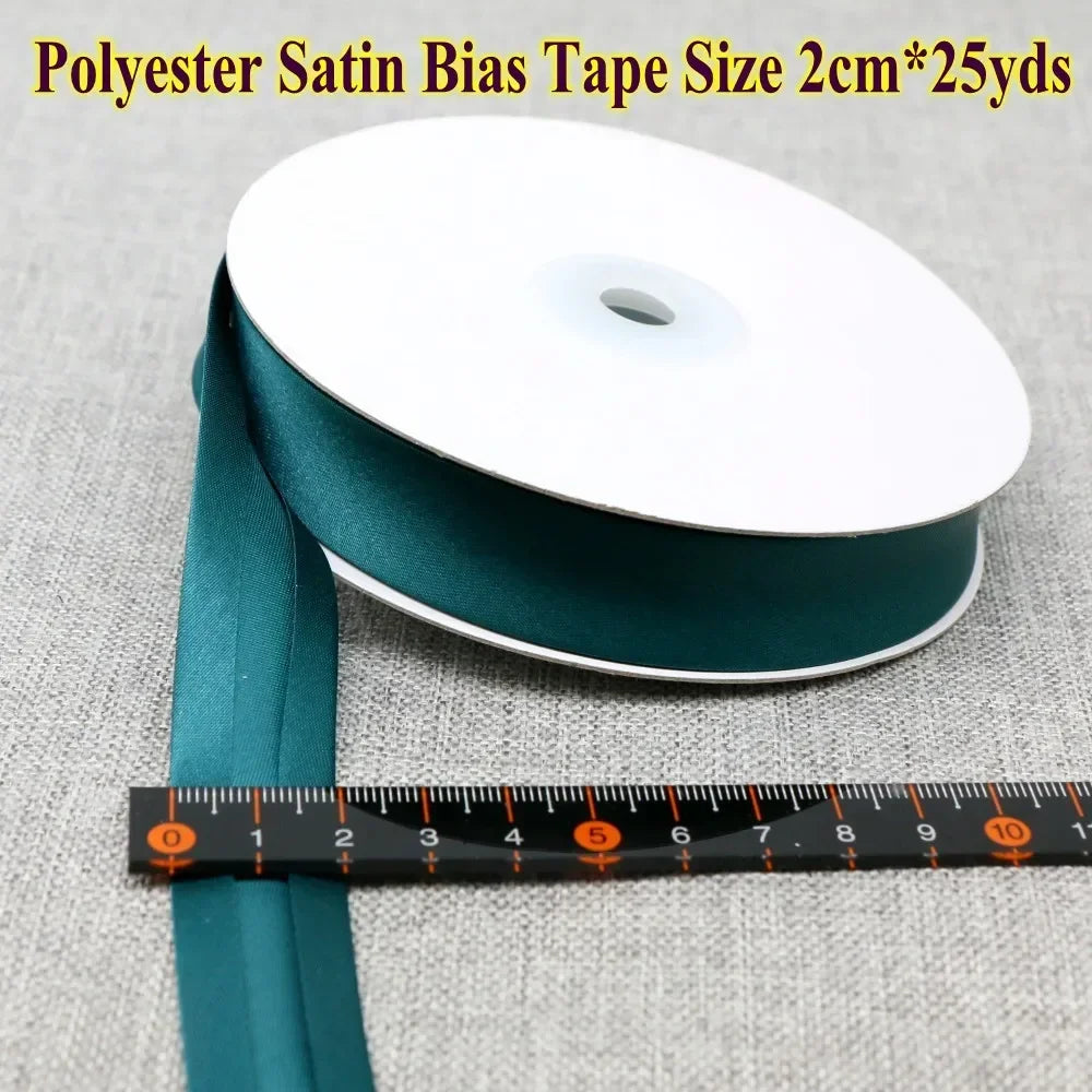 Polyester Satin Bias Binding Tape,bias Binding Size:20mm,3/4" *25yds,fold Tape for DIY Sewing Garment Accessories