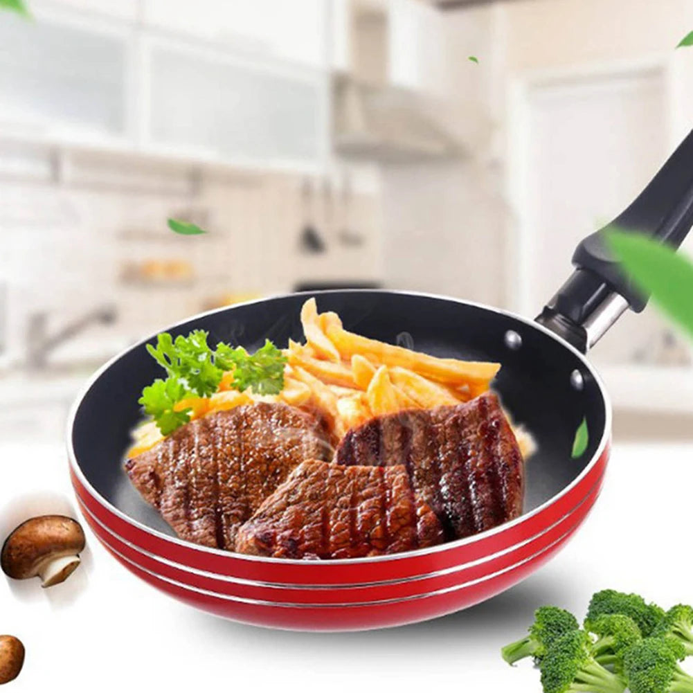 1 Pcs Frying Pan 18CM Frying Pan Non-Stick Steel Frypan Pot Saucepan Random Color For Cookware Kitchen Dining Bar
