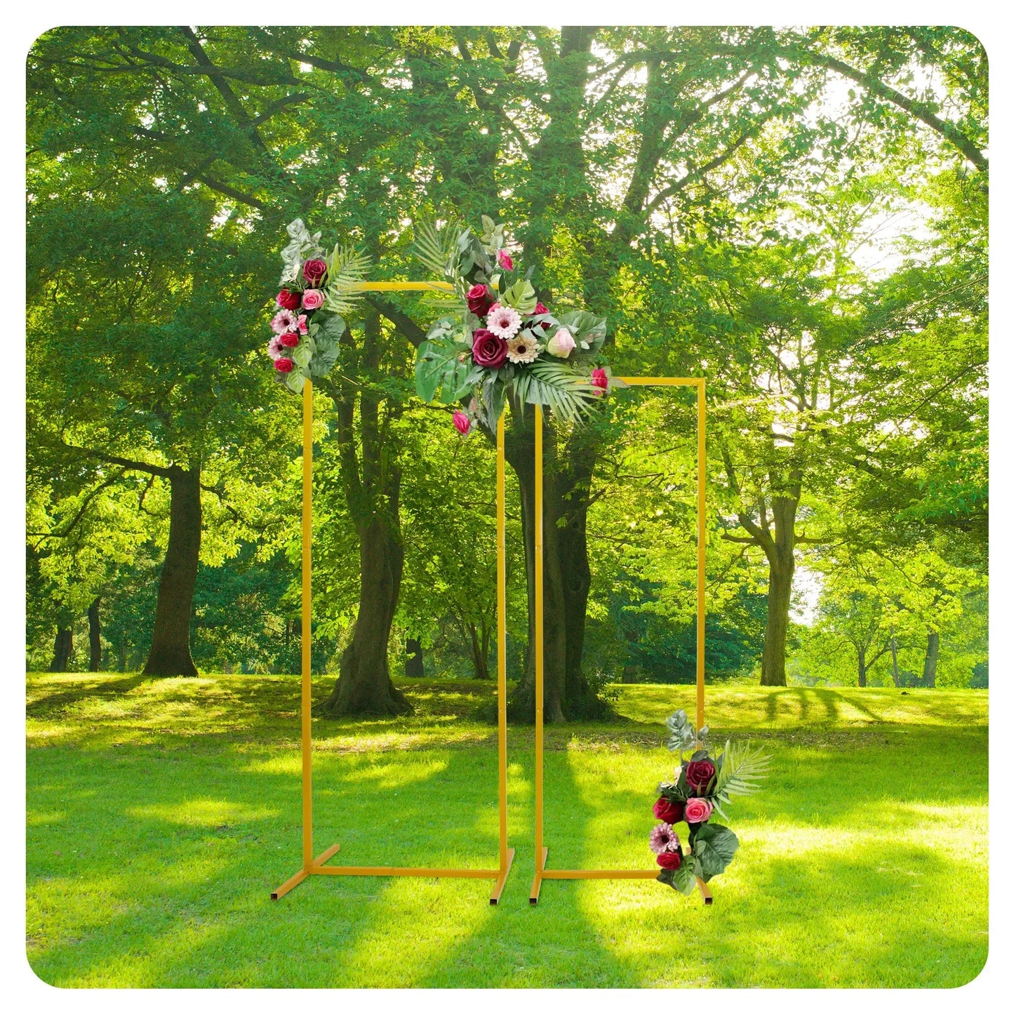 Wedding Arch Backdrop Stand Square Metal Rectangular Frame for Ceremony Party Birthday Bridal Baby Shower Anniversary Decoration